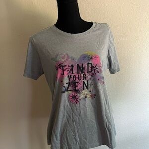 Women’s T-shirt, gray with a splash of color find your Zen​​